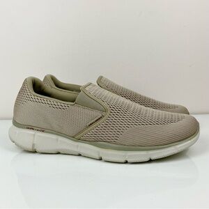 Skechers Men’s Equalizer Double Play Taupe Casual Slip On Comfort Shoes Size 13